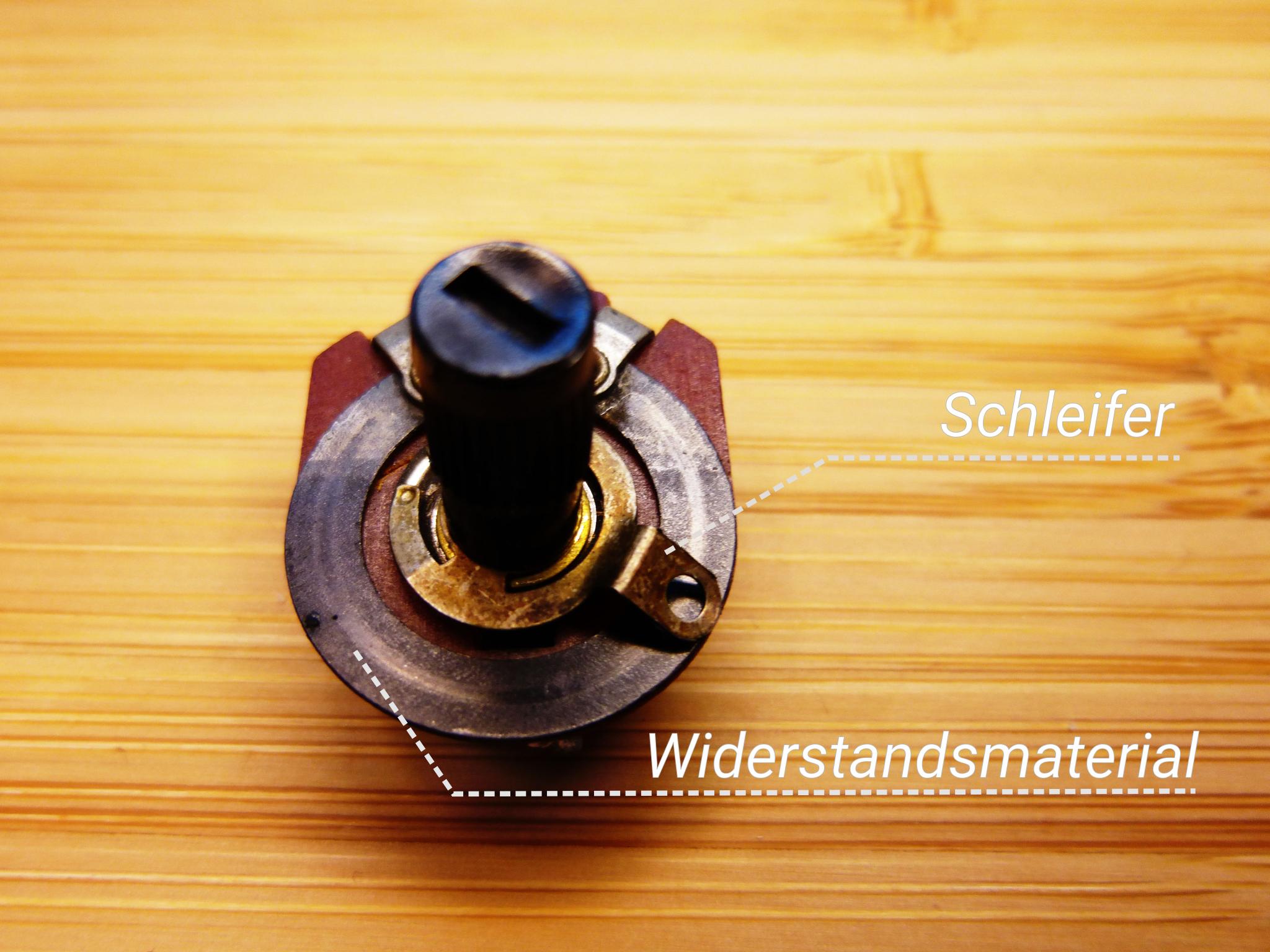 Potentiometer mit freiliegendem Schleifer