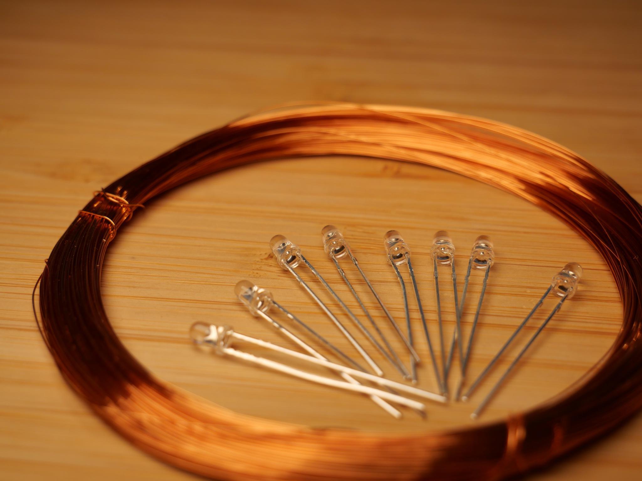 LEDs and copper wire