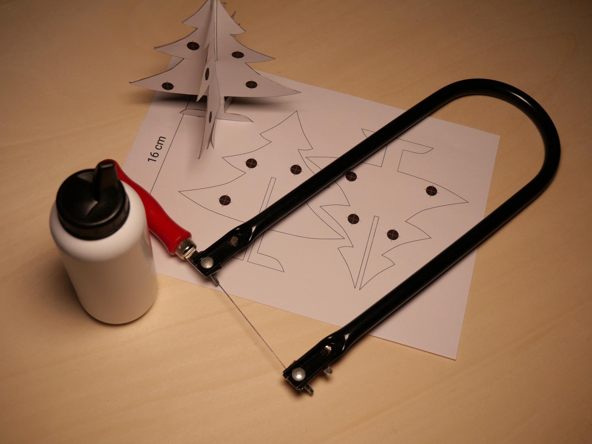 Christmas tree template, materials and model