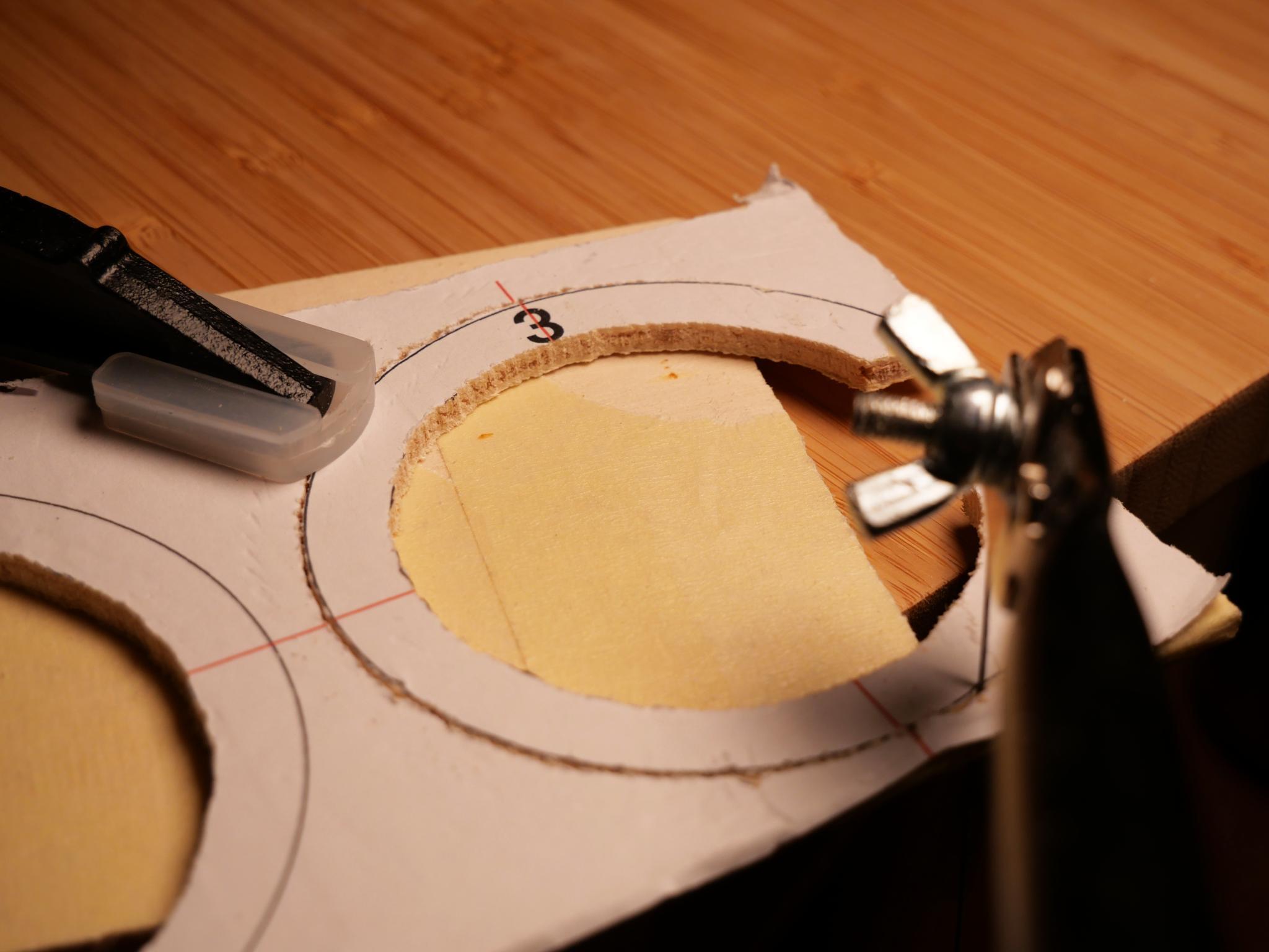 Sawing out the outer rings