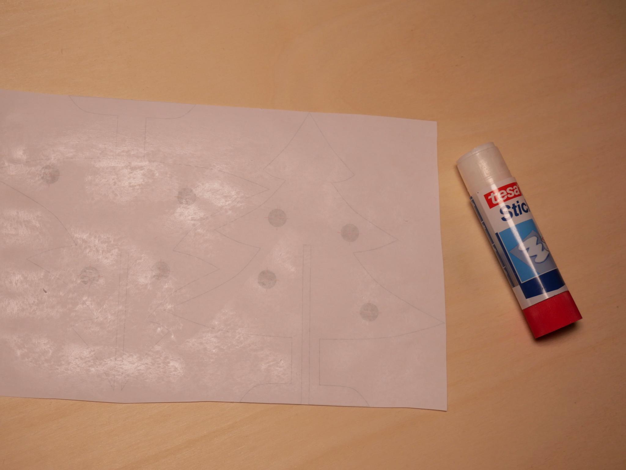 Gluing the template onto the plywood