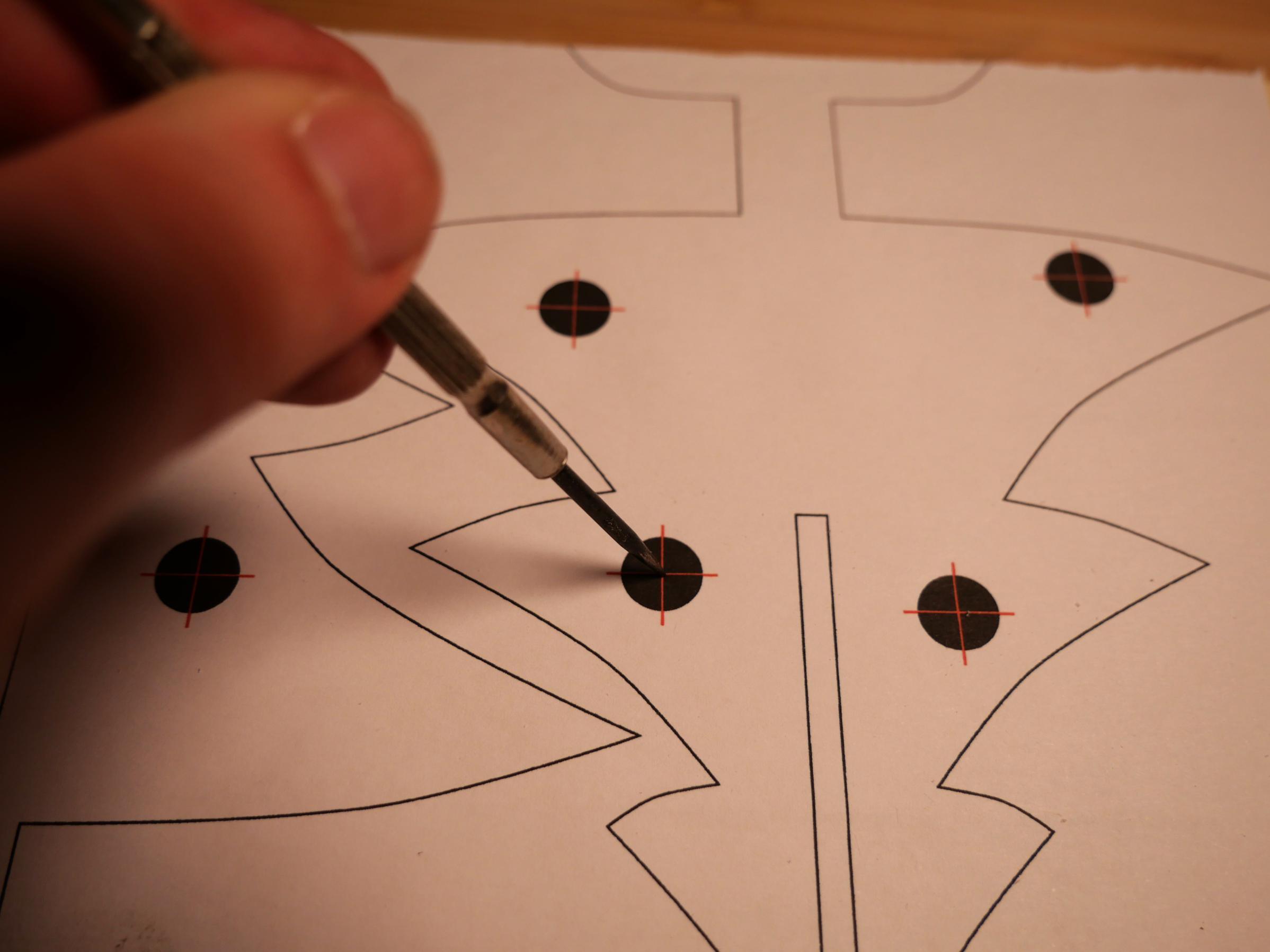 Marking the center of the holes