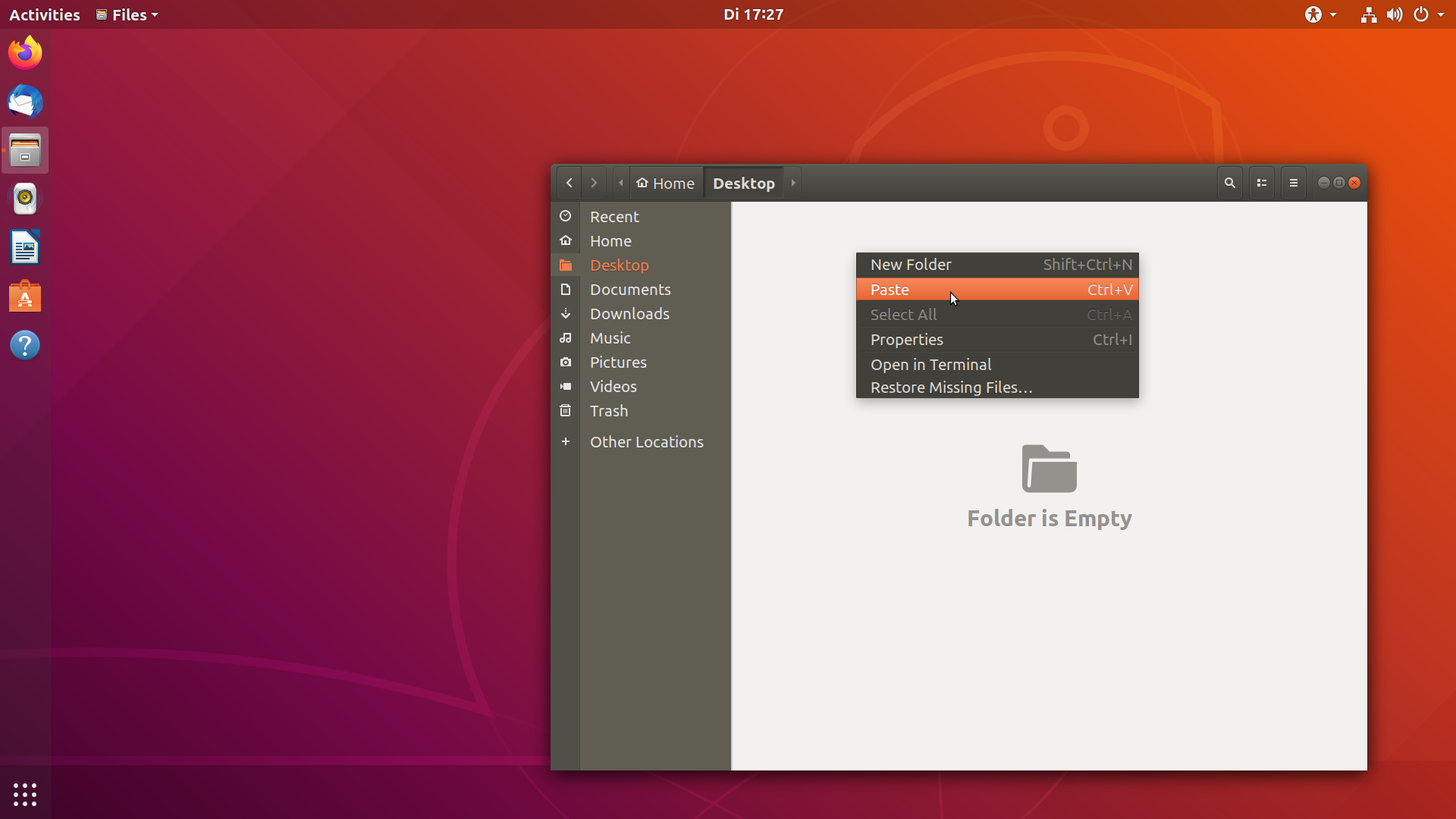 Paste the desktop shortcut template