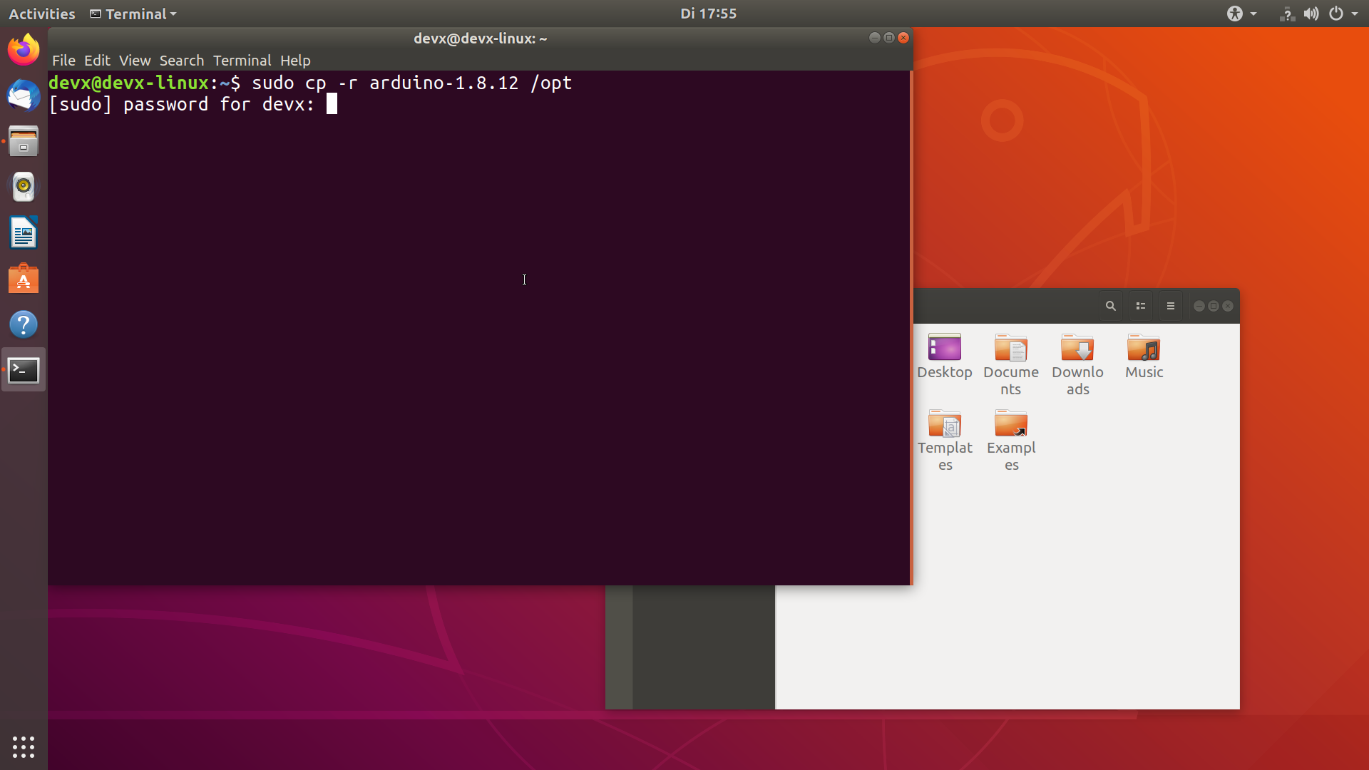 Copy the the Arduino folder