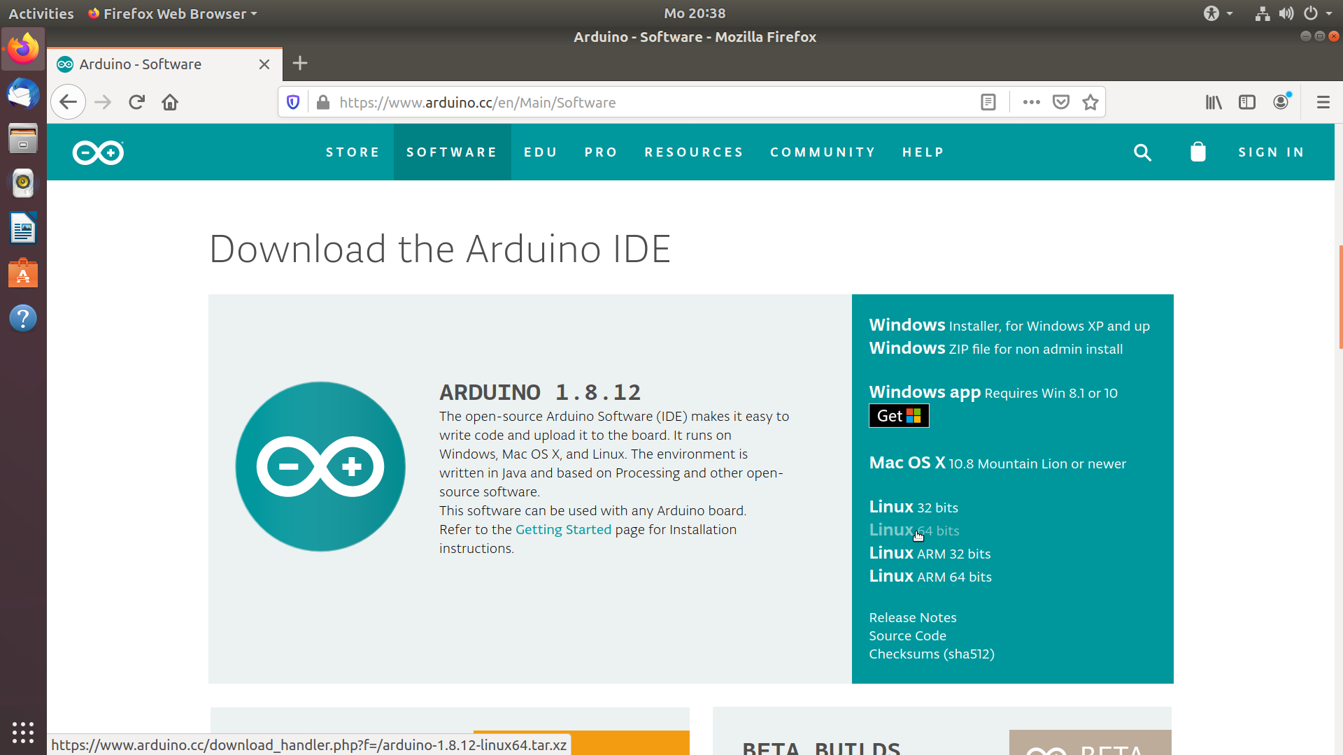 Arduino download page