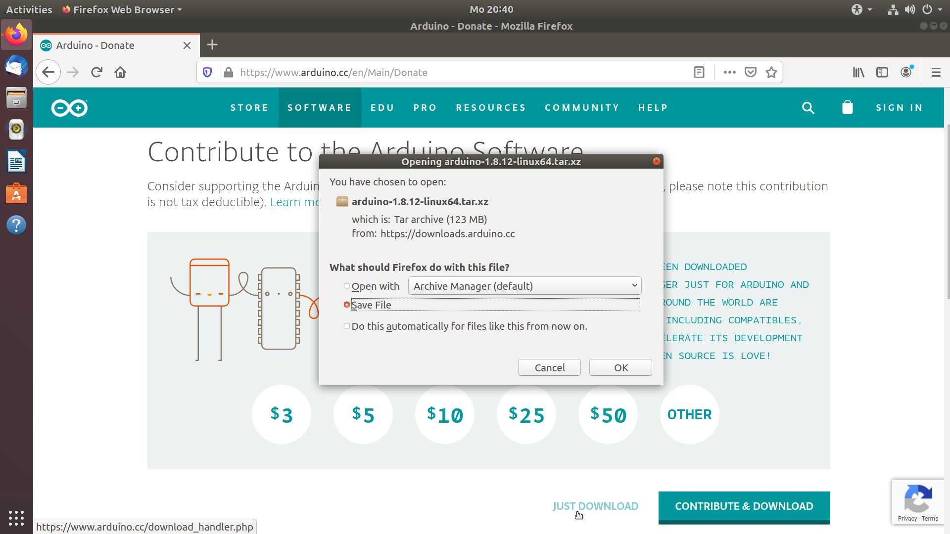 Confirm download