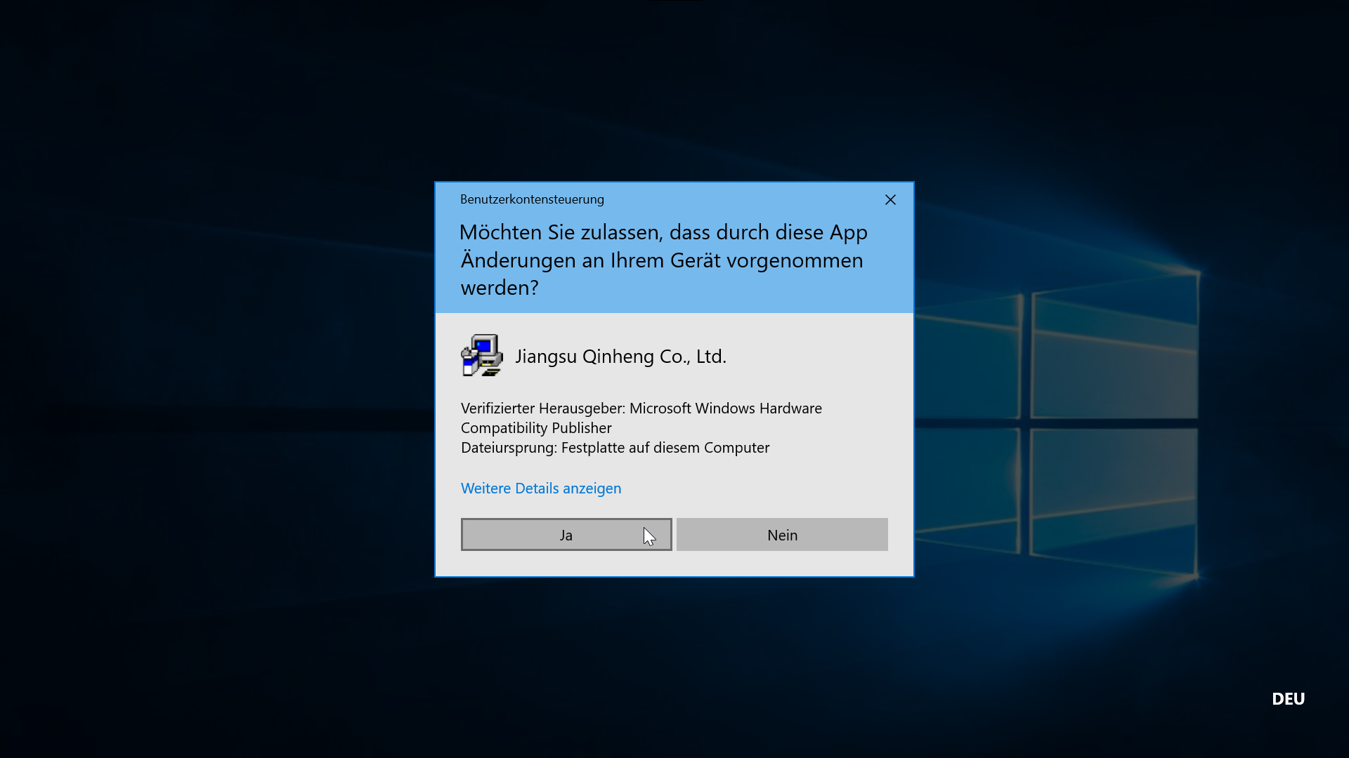 Windows UAC Abfrage