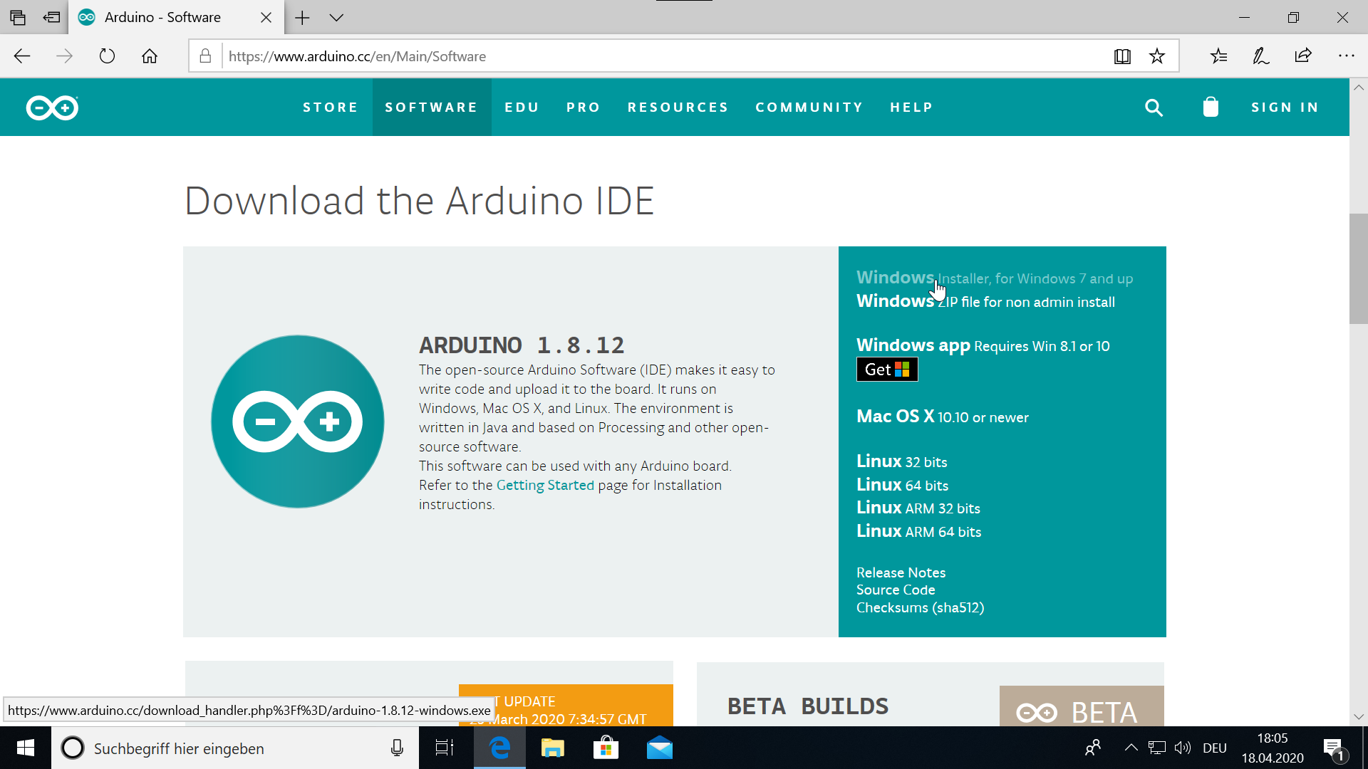 Arduino Downloadseite