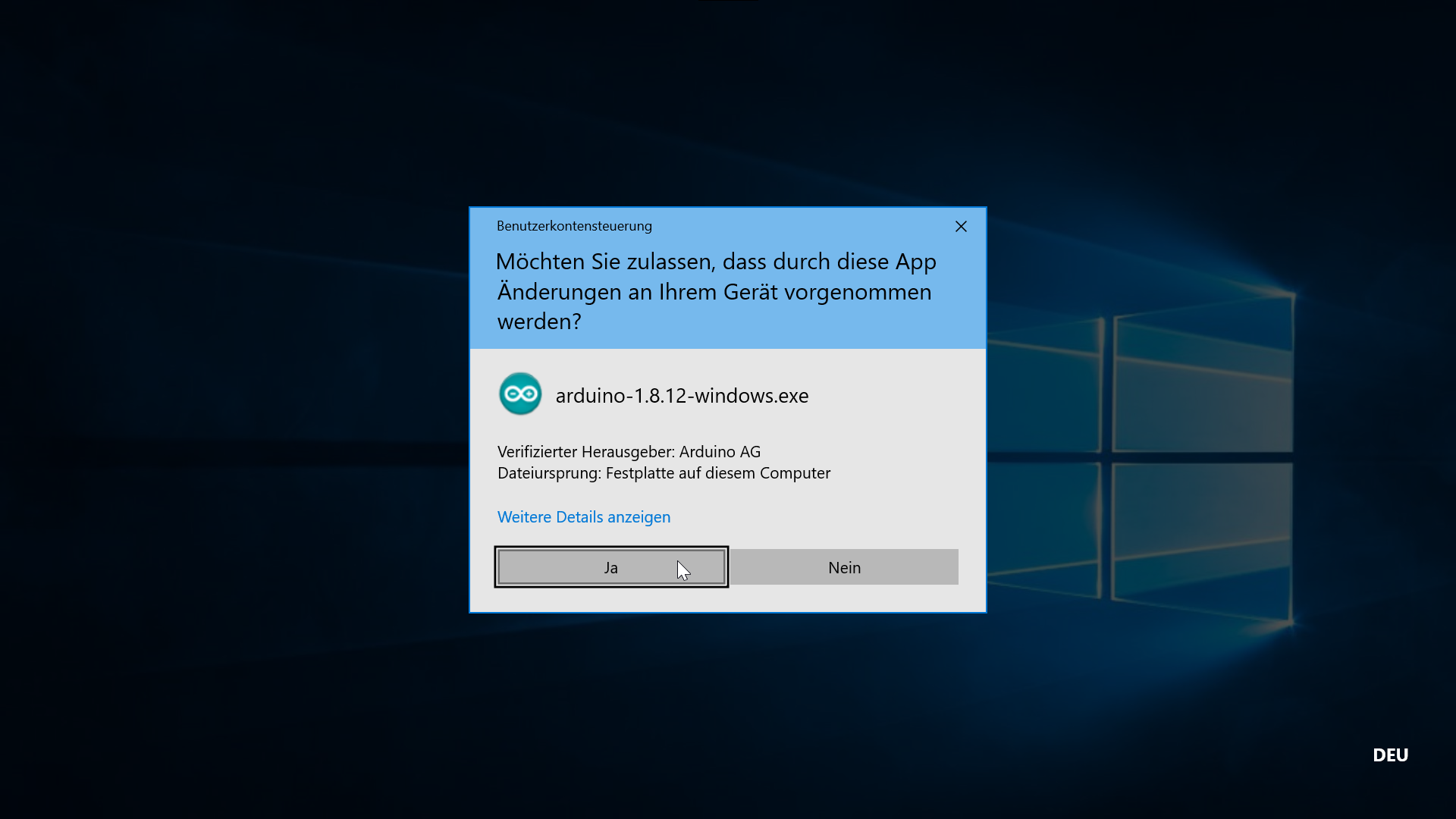 Windows UAC Abfrage