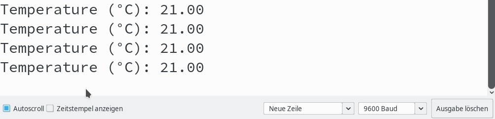Temperaturwerte im seriellen Monitor